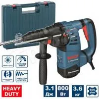 Перфоратор BOSCH GBH 3000 в чем. (800 Вт, 2.9 Дж, 3 реж., патрон SDS-plus, вес 3.5 кг)